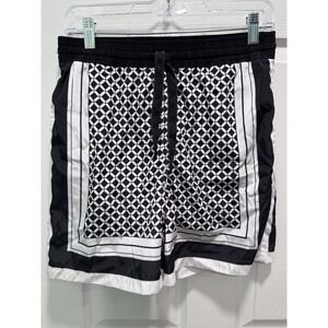 $190 Stampd Mens Geo Print Black And White Trunks Size Swims Leisure Small